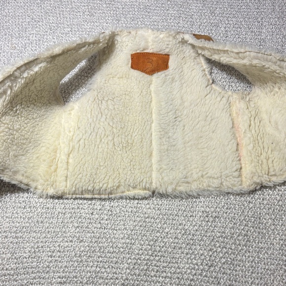 1970s Sherpa Lined Suede Vest Kids Cowboy Cowgirl Halloween - Picture 3 of 9